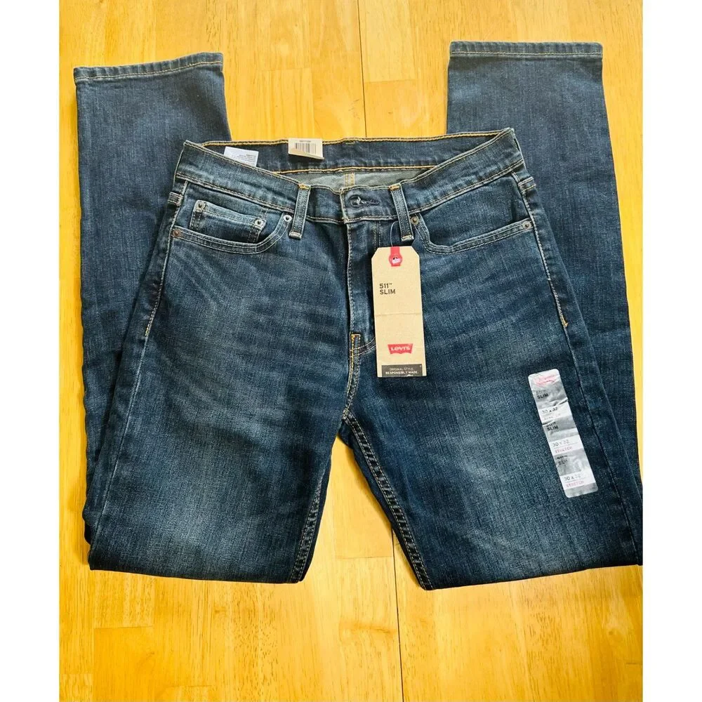 Levi's 511 Slim Fit Stretch Men’s Size 30X32 Jeans Blue Medium Wash NEW W/Tags